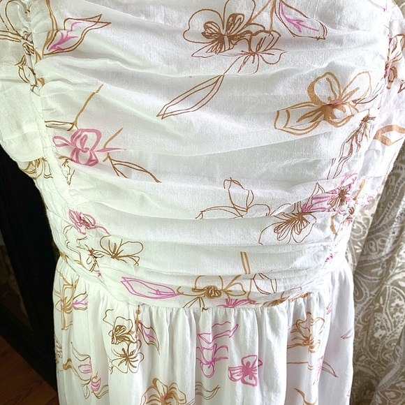Jonathan Martin Studios Summer Dress Cute Floral Pattern with Shimmer 12 - Picture 9 of 11